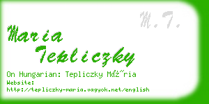 maria tepliczky business card